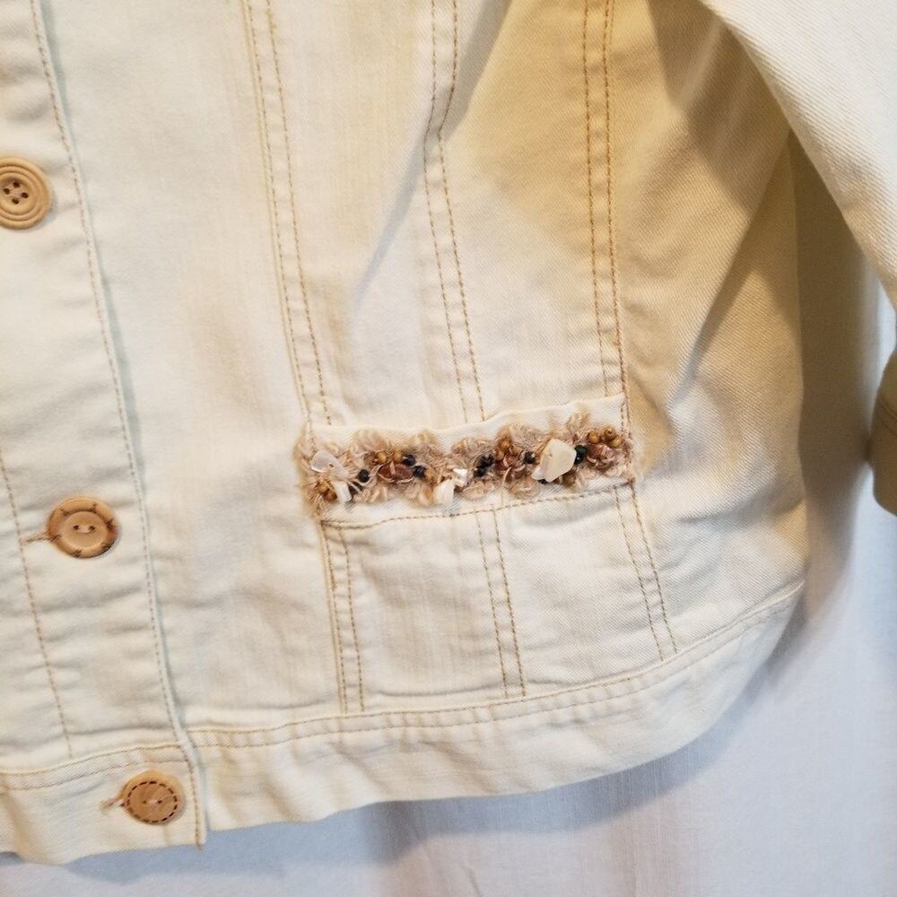 Ruby road embellished Beach wood Shell‎ Cream den… - image 5